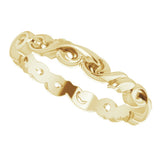 14K Yellow Gold 3 mm Sculptural Band Size 6.5