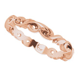 14K Rose 3 mm Sculptural Band