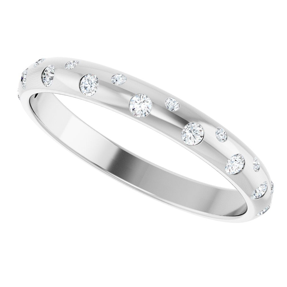Platinum 1/6 CTW Natural Diamond Anniversary Band
