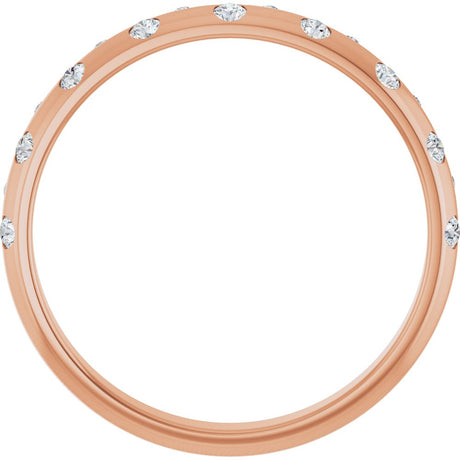 14K Rose Gold 1/6 CTW Natural Diamond Anniversary Band