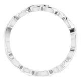 14K White Gold 3 mm Sculptural Band Size 7