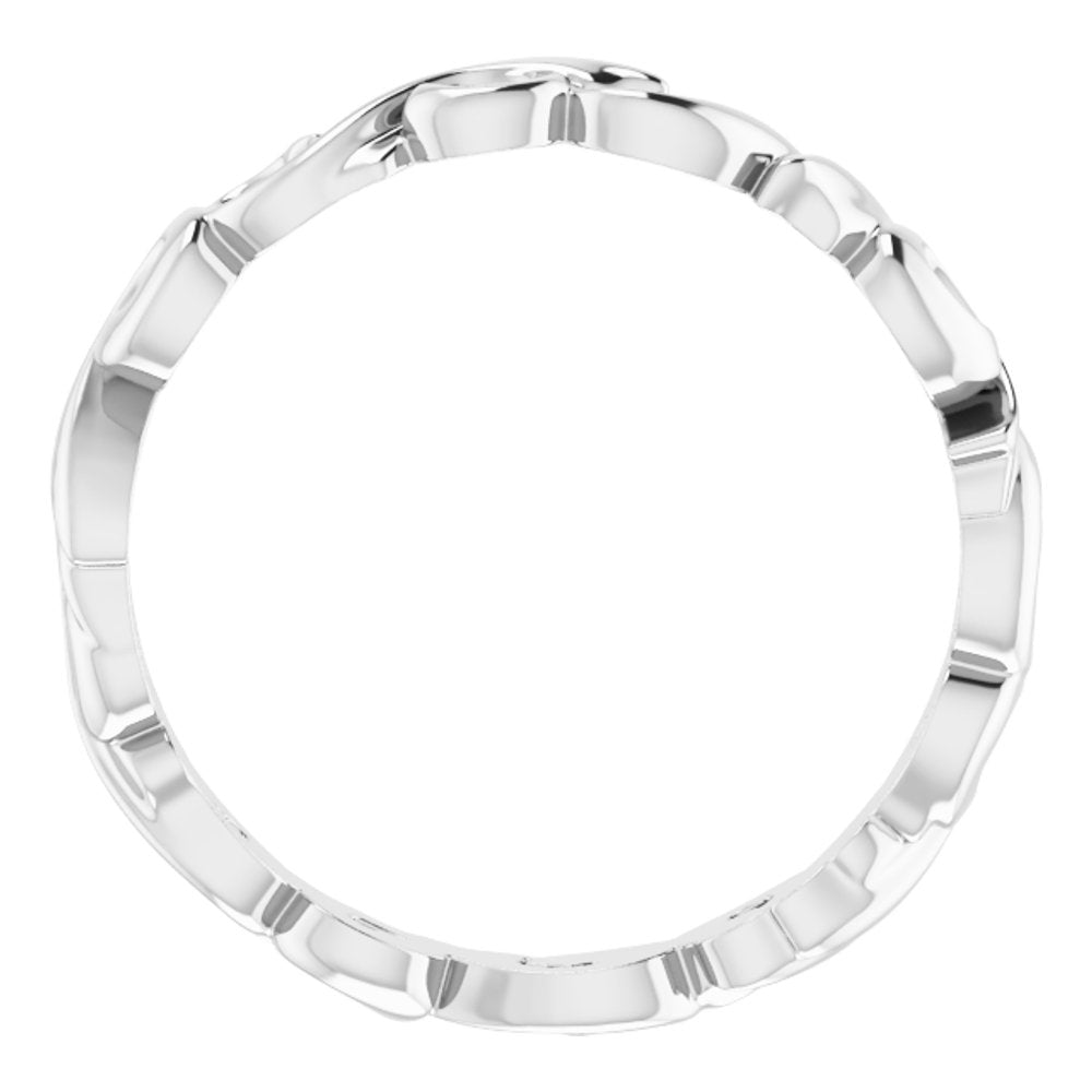 14K White Gold 3 mm Sculptural Band Size 7