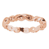 14K Rose 3 mm Sculptural Band