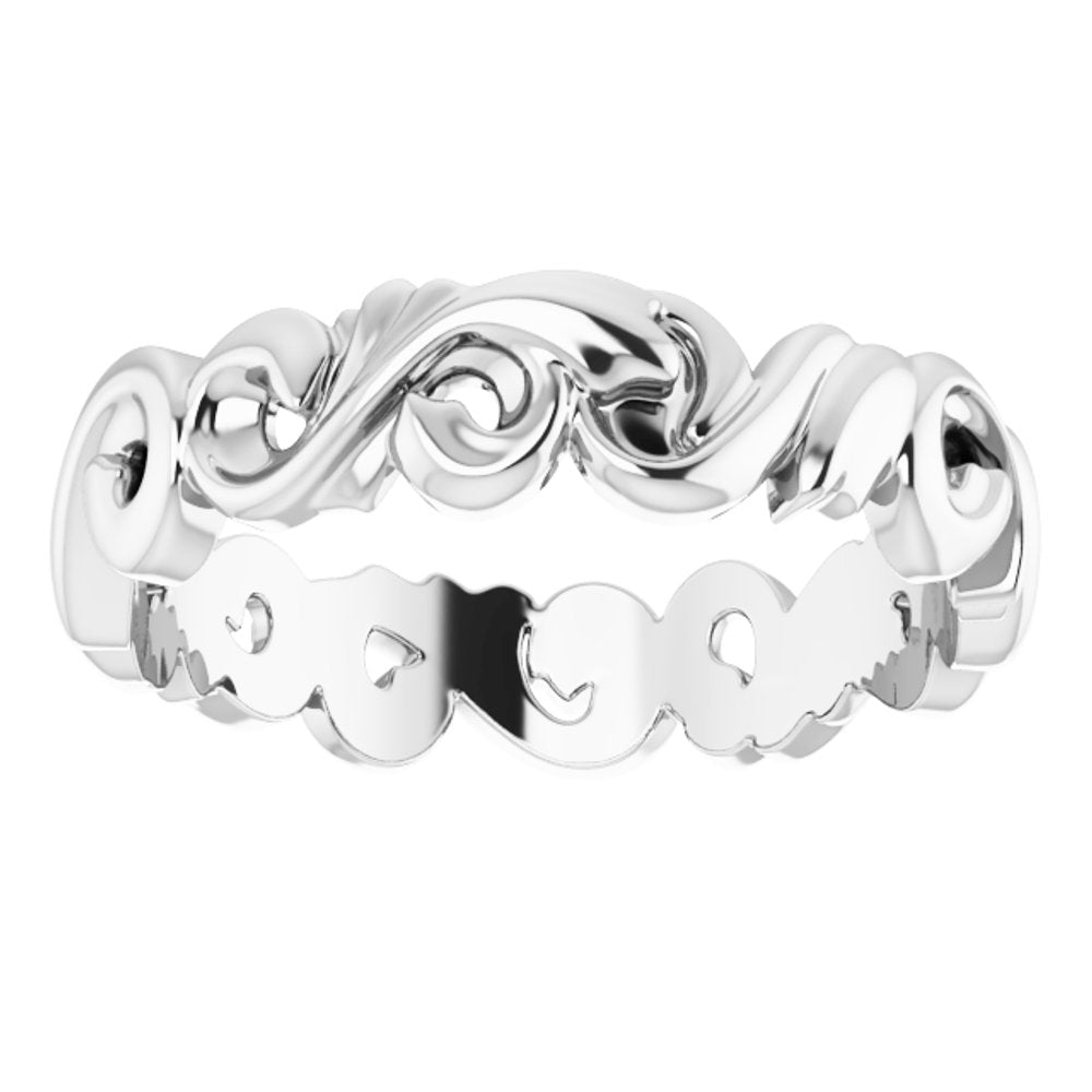 Platinum 5 mm Sculptural Band Size 8.5