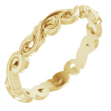 14K Yellow Gold 3 mm Sculptural Band Size 6.5