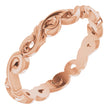 14K Rose 3 mm Sculptural Band Size 6