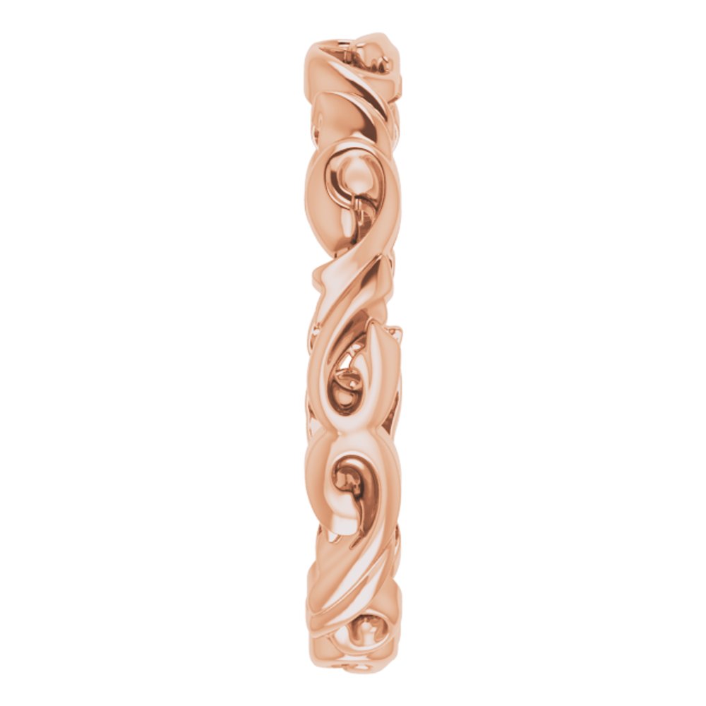 14K Rose 3 mm Sculptural Band