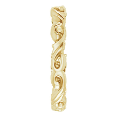 14K Yellow Gold 3 mm Sculptural Band Size 6.5