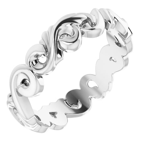 Platinum 5 mm Sculptural Band Size 8.5