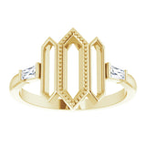 14K Yellow 1/8 CTW Natural Diamond Geometric Ring