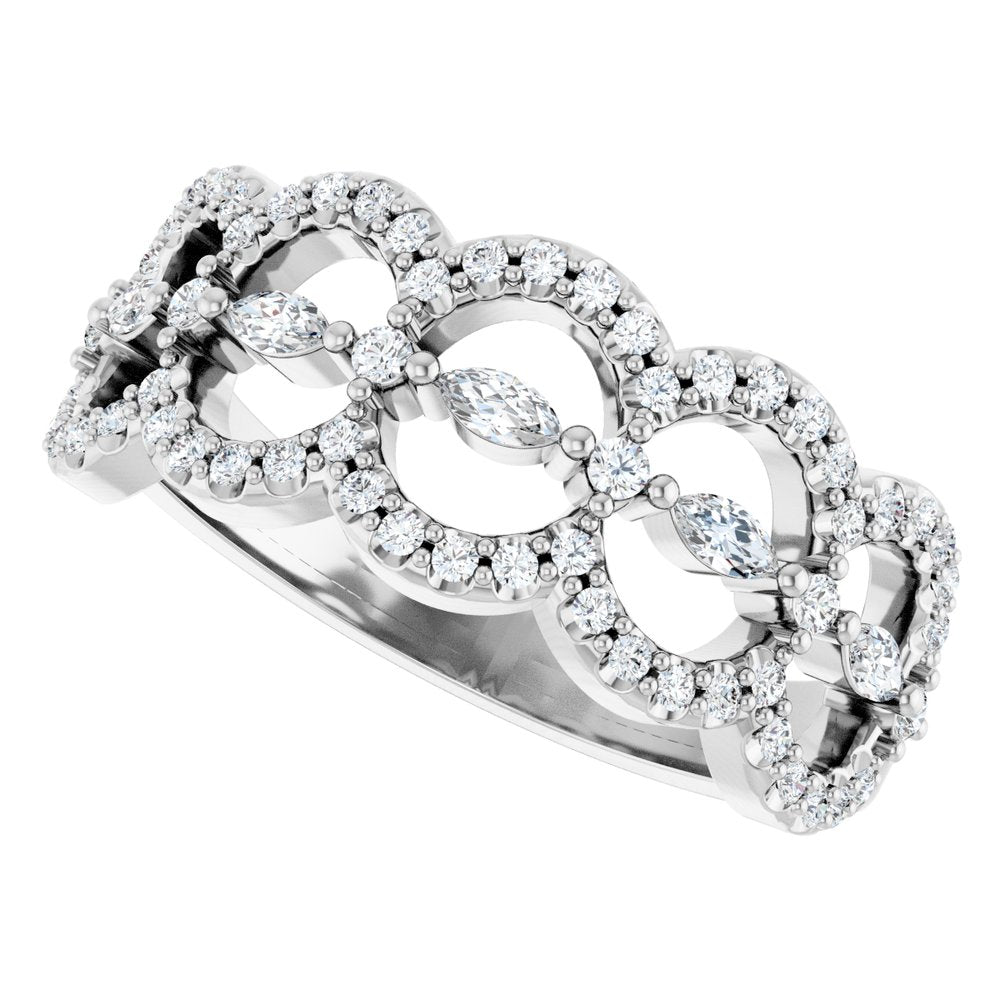 Platinum 3/8 CTW Natural Diamond Anniversary Band