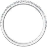 14K White 3/8 CTW Natural Diamond Double Row Anniversary Band