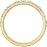 14K Yellow 3/8 CTW Natural Diamond Double Row Anniversary Band