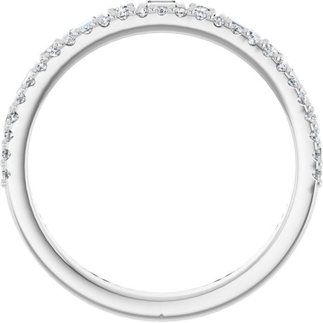 14K White Gold 3/8 CTW Natural Diamond Double Row Anniversary Band