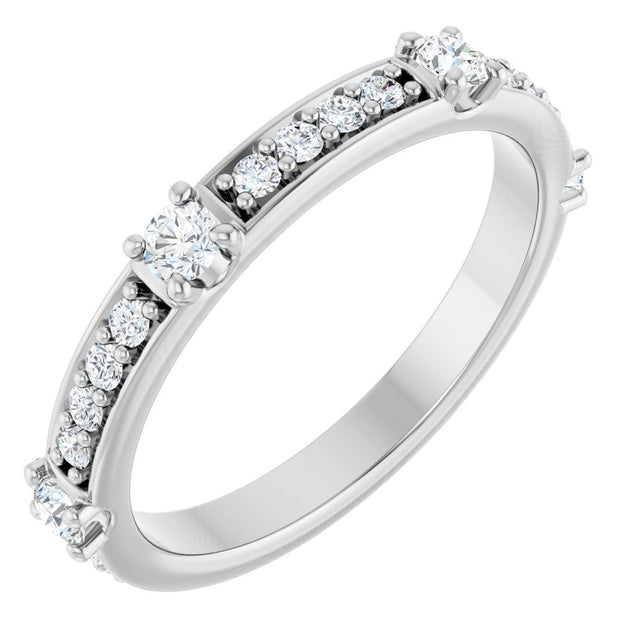 Platinum 1/2 CTW Natural Diamond Anniversary Band