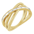 14K Yellow 1/3 CTW Natural Diamond Criss-Cross Ring