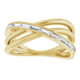 14K Yellow 1/3 CTW Natural Diamond Criss-Cross Ring