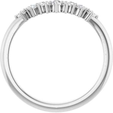 14K White 1/6 CTW Lab-Grown Diamond Contour Band