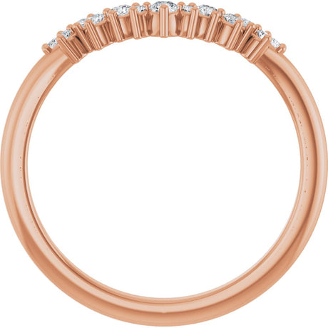 14K Rose 1/6 CTW Natural Diamond Contour Band
