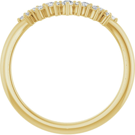 14K Yellow Gold 1/6 CTW Lab-Grown Diamond Contour Band