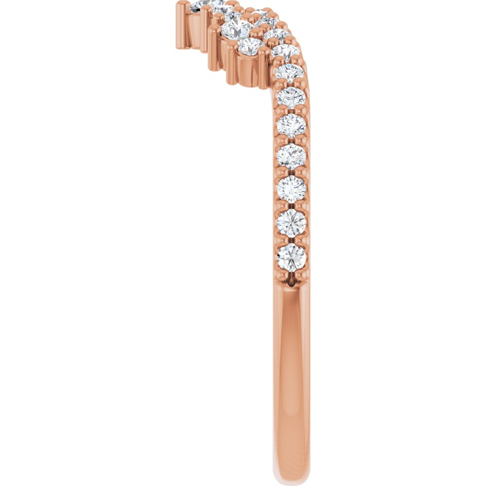 14K Rose 1/3 CTW Natural Diamond Contour Band