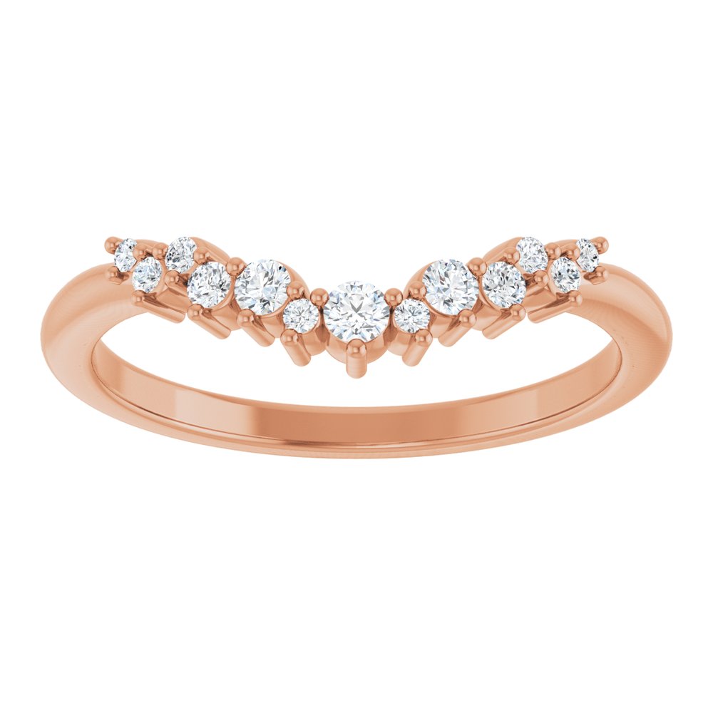 14K Rose Gold 1/6 CTW Lab-Grown Diamond Contour Band