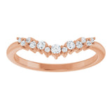14K Rose Gold 1/6 CTW Lab-Grown Diamond Contour Band