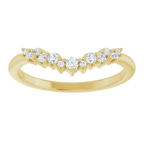 14K Yellow Gold 1/6 CTW Lab-Grown Diamond Contour Band
