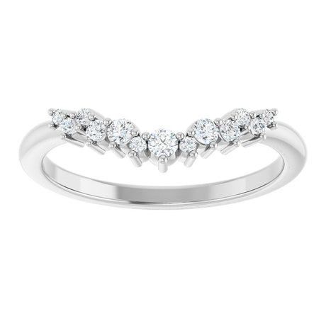 Platinum 1/6 CTW Natural Diamond Contour Band