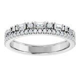 14K White 3/8 CTW Natural Diamond Double Row Anniversary Band