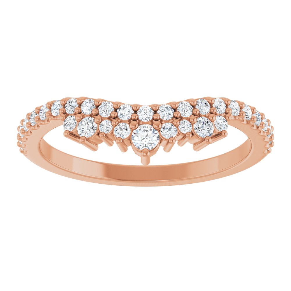 14K Rose 1/3 CTW Natural Diamond Contour Band