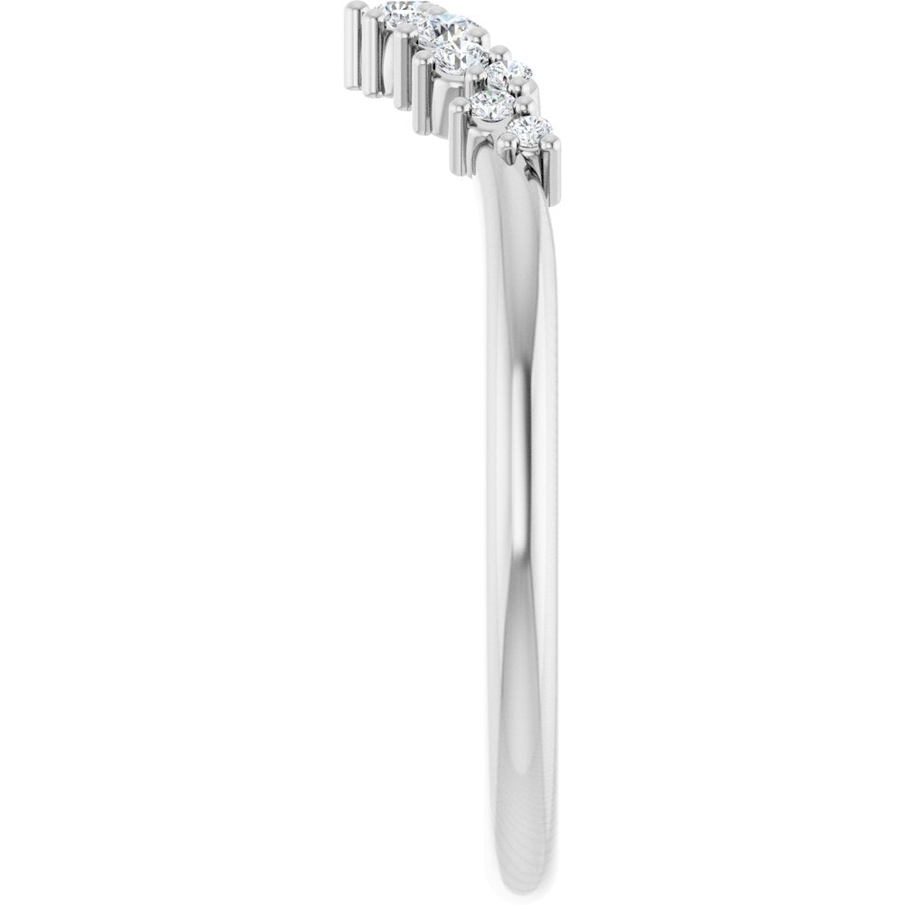 14K White Gold 1/6 CTW Natural Diamond Contour Band
