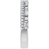 14K White Gold 3/8 CTW Natural Diamond Double Row Anniversary Band