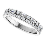 14K White 3/8 CTW Natural Diamond Double Row Anniversary Band