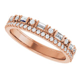 14K Rose 3/8 CTW Natural Diamond Double Row Anniversary Band