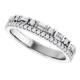 14K White Gold 3/8 CTW Natural Diamond Double Row Anniversary Band