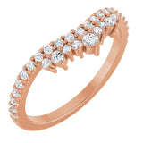 14K Rose 1/3 CTW Natural Diamond Contour Band