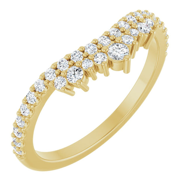 14K Yellow 1/3 CTW Lab-Grown Diamond Contour Band