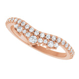 14K Rose 1/3 CTW Natural Diamond Contour Band