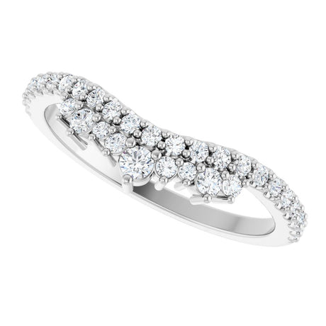 Platinum 1/3 CTW Natural Diamond Contour Band