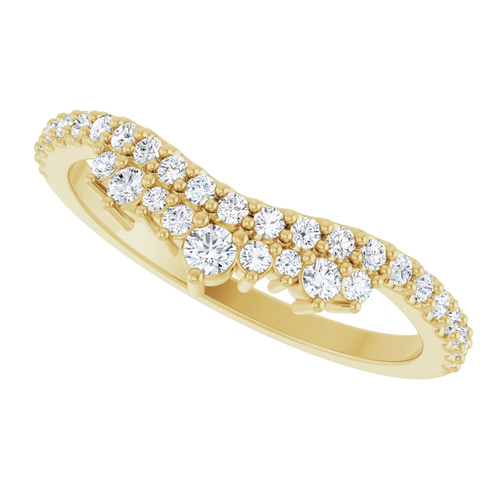 14K Yellow 1/3 CTW Lab-Grown Diamond Contour Band