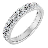 14K White 3/8 CTW Natural Diamond Double Row Anniversary Band