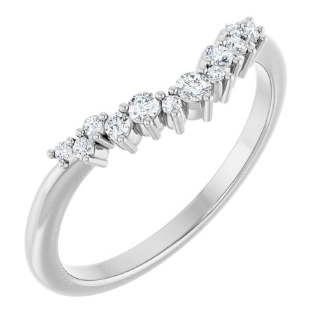 14K White 1/6 CTW Lab-Grown Diamond Contour Band