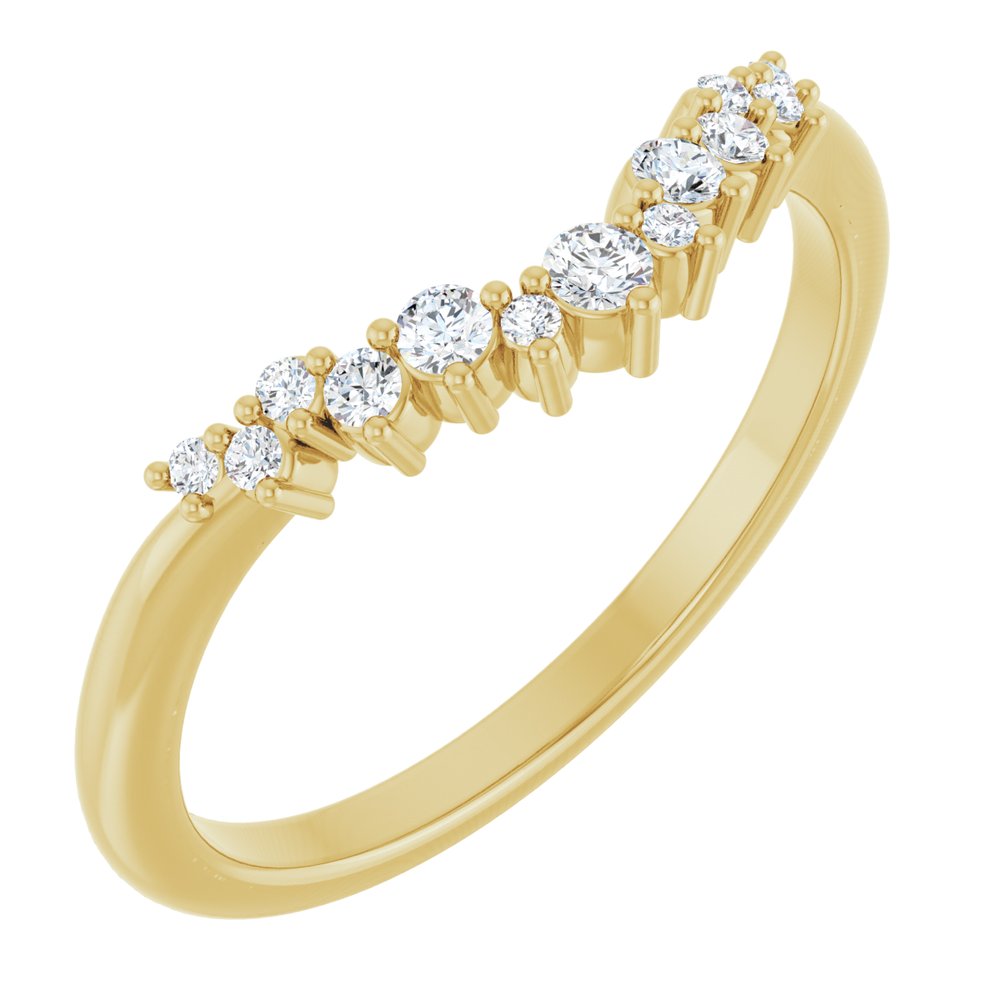 14K Yellow 1/6 CTW Lab-Grown Diamond Contour Band