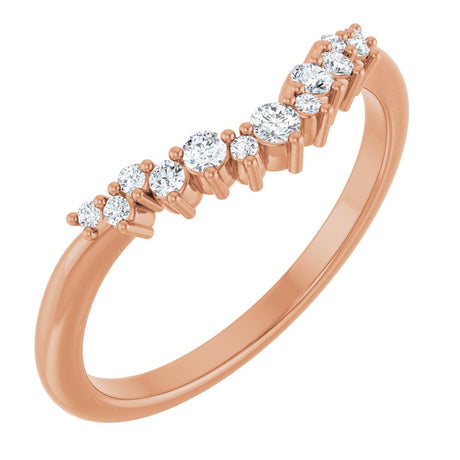14K Rose Gold 1/6 CTW Lab-Grown Diamond Contour Band