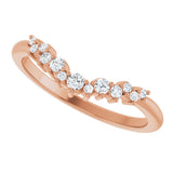 14K Rose Gold 1/6 CTW Natural Diamond Contour Band