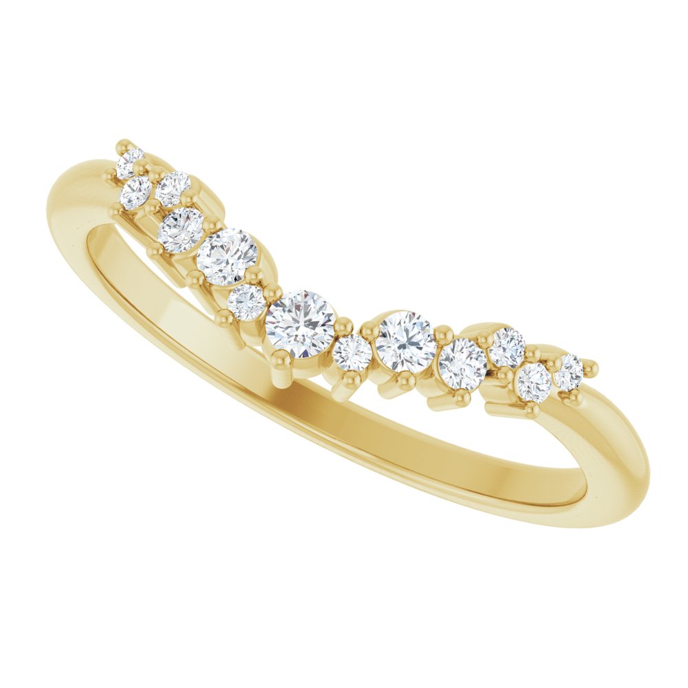 14K Yellow Gold 1/6 CTW Lab-Grown Diamond Contour Band