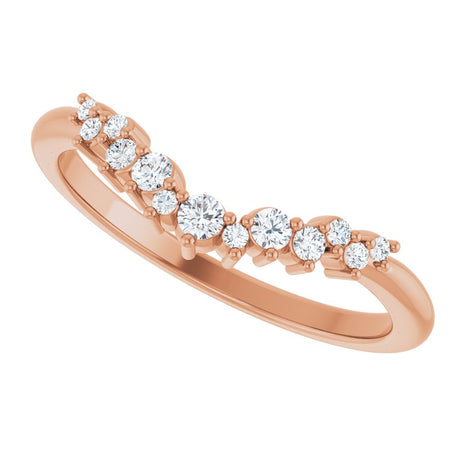 14K Rose Gold 1/6 CTW Lab-Grown Diamond Contour Band