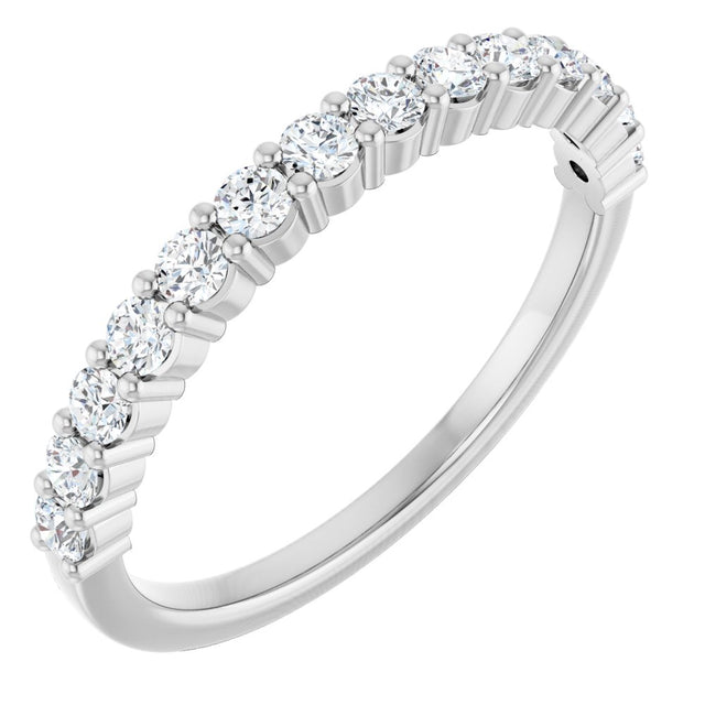 14K White 3/8 CTW Natural Diamond Anniversary Band