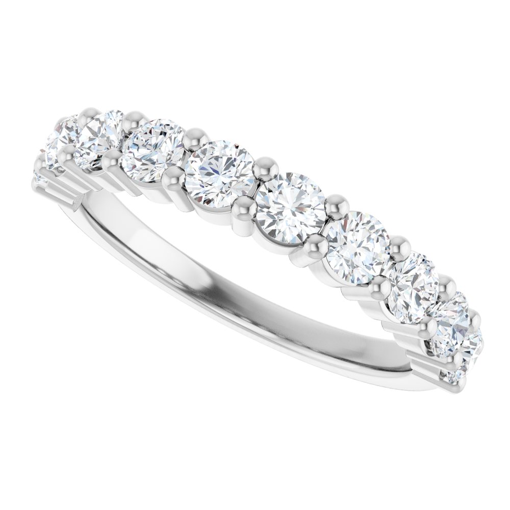 14K White 9/10 CTW Natural Diamond Anniversary Band